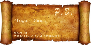 Pleyer Dénes névjegykártya