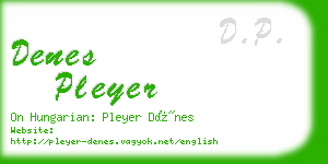 denes pleyer business card